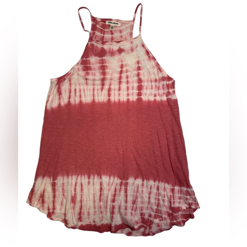 Billabong XS Red White Tie Dye Tank Dress Beach Cover Up‎